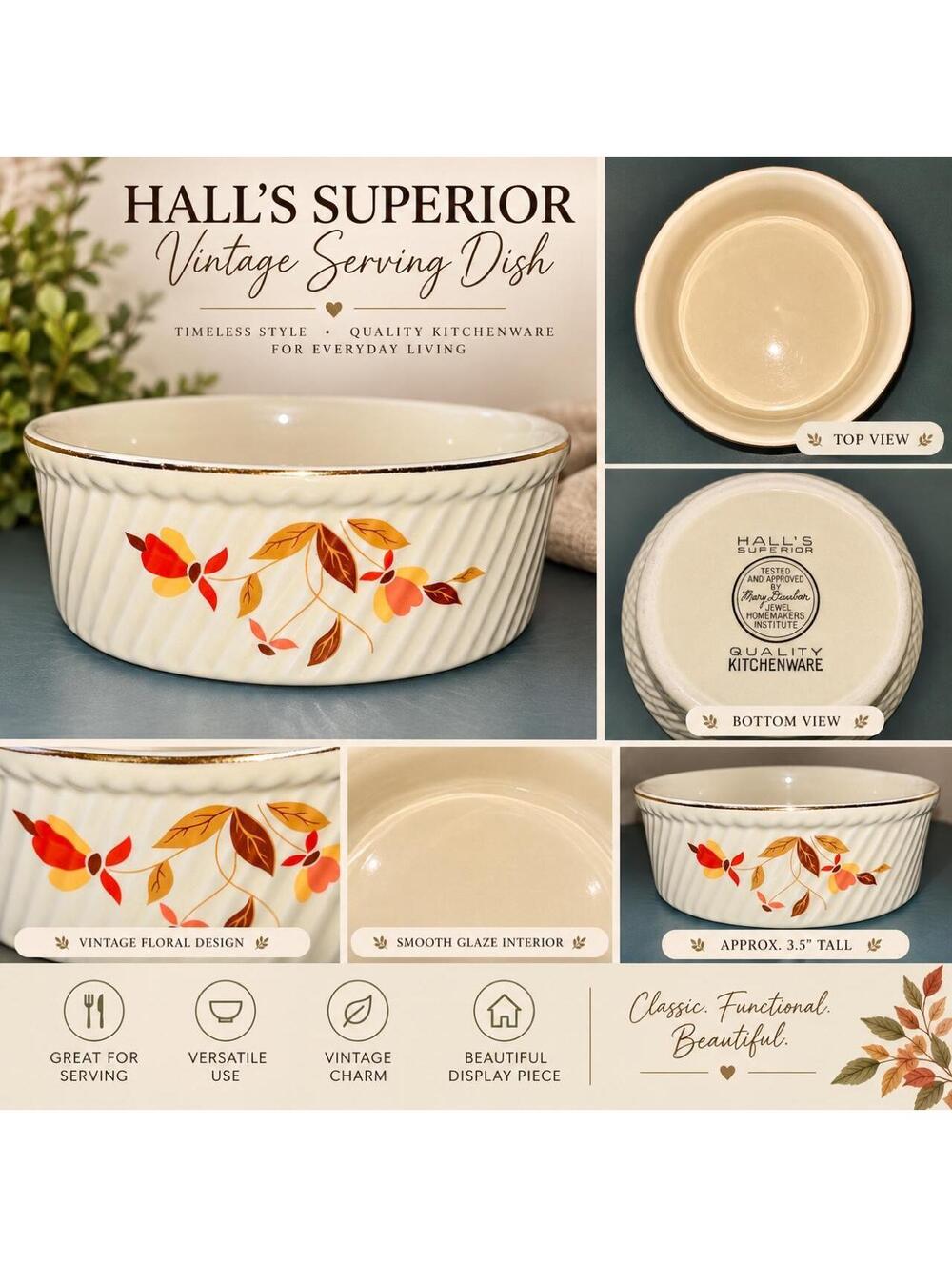 Vintage Hallβs Superior Serving Dish π
